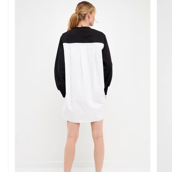 English Factory V-NECK SWEATSHIRTS DRESS WITH POPLIN - Picture 4 of 8